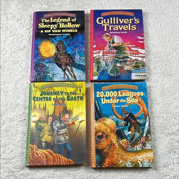 Book Bundle - 4 Treasury of Illustrated Classics Gulliver, Sleepy Hollow - HC G - Picture 1 of 9